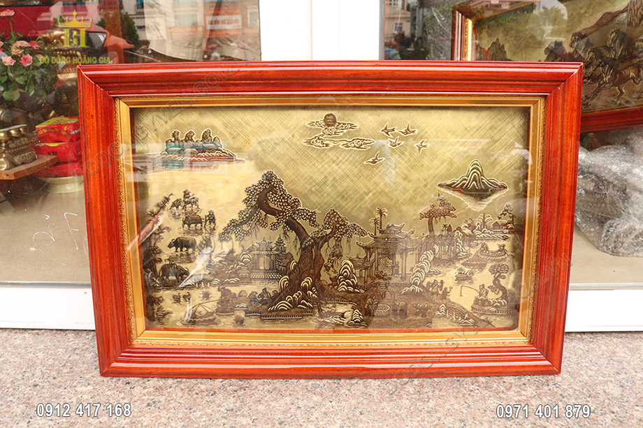 Tranh Đồng Quê Xước Giả Cổ 58Cm